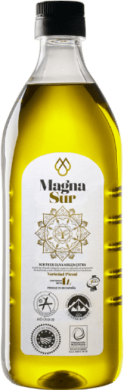 7,95 € Spedizione Gratuita | Olio d'Oliva Magnasur EVO Extra Vergine D.O. Sierra Mágina Jaén Spagna Picual 1 L PET