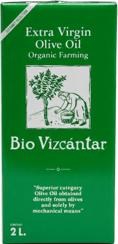 19,95 € Free Shipping | Olive Oil Vizcántar EVOO Extra Virgin Córdoba Spain Bio — Organic Bag in Box 2 L