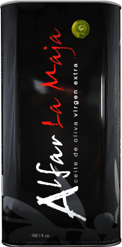 12,95 € Envío gratis | Aceite de Oliva La Maja Alfar AOVE Virgen Extra D.O. Navarra Navarra España Arbequina Lata 1 L