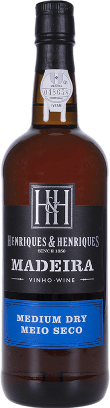 15,95 € 免费送货 | 甜葡萄酒 H&H Henriques & Henriques Medium Dry — 半干型 I.G. Madeira 马德拉 葡萄牙 75 cl