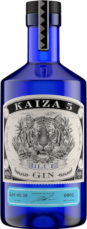 57,95 € 送料無料 | ジン Kaiza 5 Pitahaya Blue — ブルーエディション 南アフリカ ミディアムボトル 50 cl Arándano — ブルーベリー, Flor de Saúco — エルダーフラワー, Fruta del Dragón — ドラゴンフルーツ
