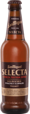33,95 € 免费送货 | 盒装12个 啤酒 San Miguel Selecta Tostada — 琥珀色啤酒 安达卢西亚 西班牙 三分之一升瓶 33 cl